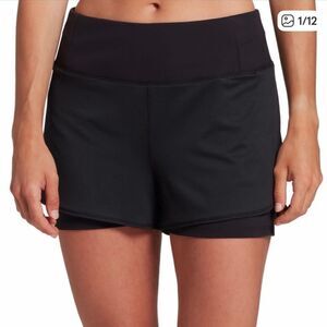 CALIA Black Double Layer Shorts